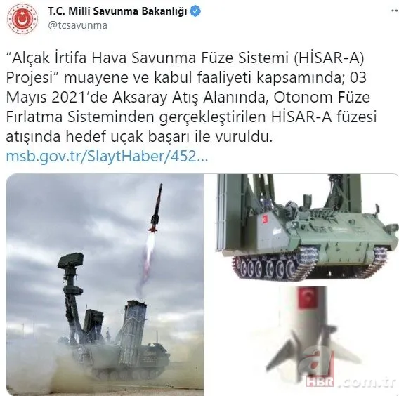 Türkiye’nin yerli hava savunma sistemi HİSAR-A uçağı başarıyla vurdu! İşte HİSAR-A’nın özellikleri