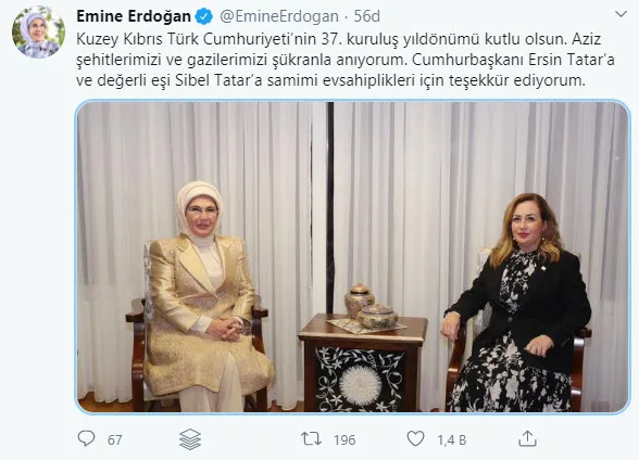 Son dakika: Emine Erdoğan, KKTC'nin 37'nci kuruluş yılını kutladı - 1