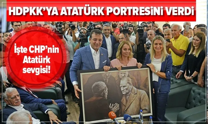 Ekrem İmamoğlu HDPKK'lı belediye başkanına Atatürk portresi hediye etti!