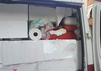 Bahçelievler'de yakalanan patlayıcı yüklü minibüsten dehşete düşüren fotoğraflar