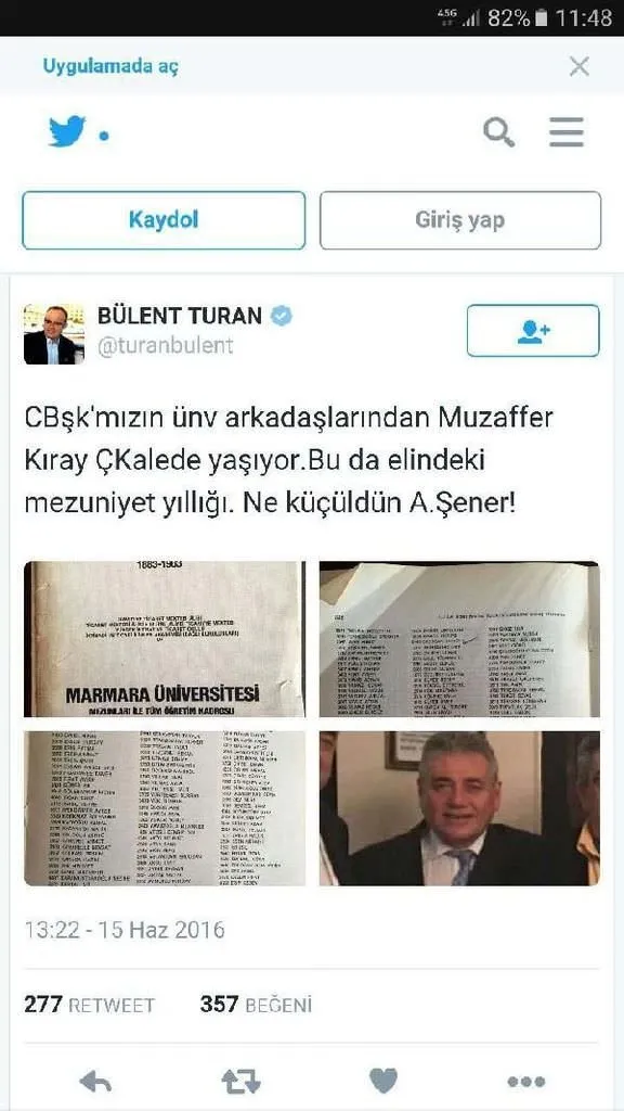 Cumhurbaşkanı Erdoğan’ın adı mezunlar yıllığında
