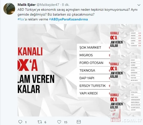 Açık çağrımızdır! Siyonist FOX'a ve ABD şirketlerine reklam vermeyi durdurun... 20