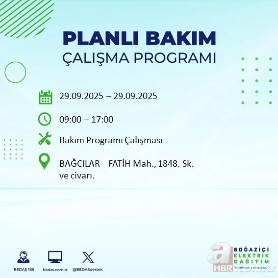 29 EYLÜL İSTANBUL ELEKTRİK KESİNTİSİ: Kesinti hangi ilçelerde olacak, saat kaçta gelecek? 3
