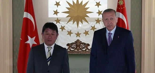 Son dakika: Başkan Erdoğan Japonya Dışişleri Bakanı Motegi’yi kabul etti