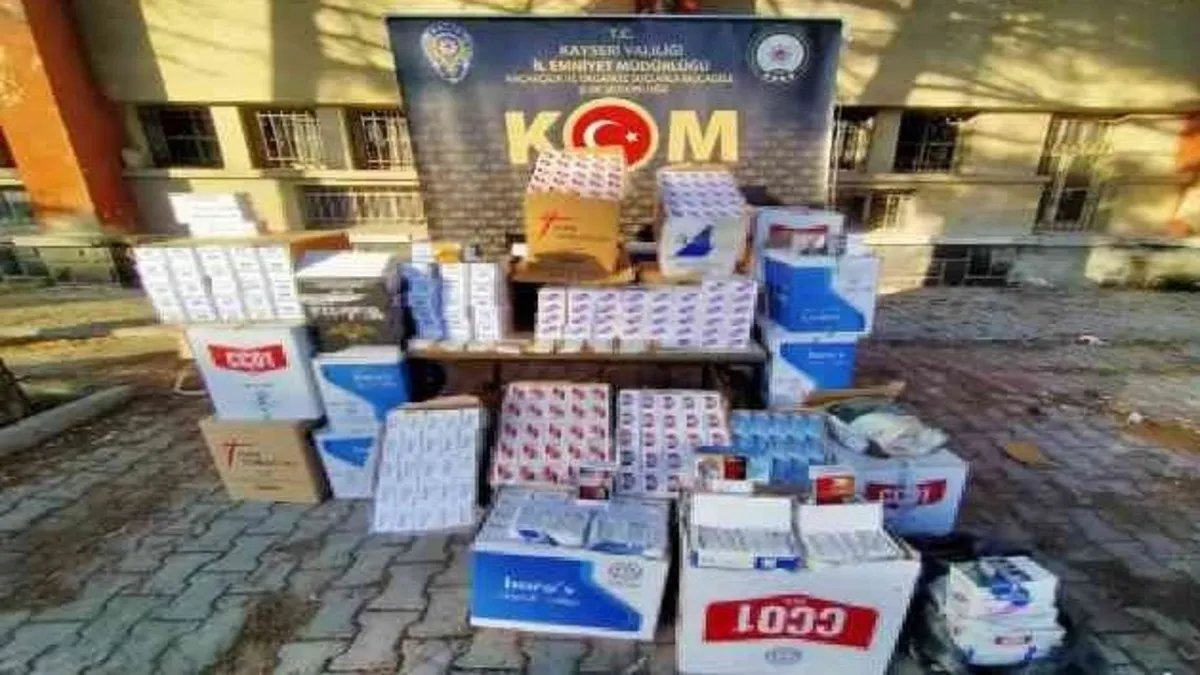Kayseri'de 220 bin makaron ele geçirildi