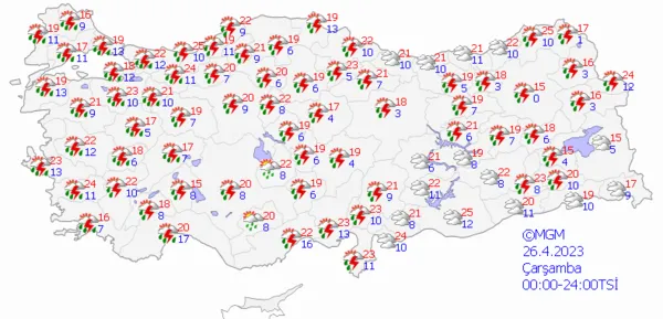 1682267118097.png Kuvvetli sağanak kapıya dayandı! Yurt geneline sağanak yağış uyarısı! Meteoroloji duyurdu... İstanbul Ankara İzmir hava durumu - 5