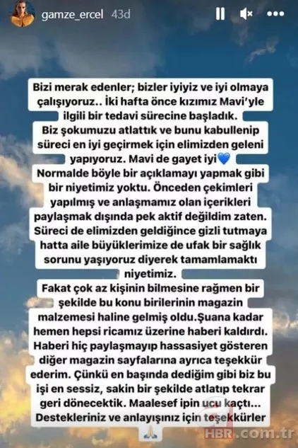 Hande Erçel'in yeğeni Mavi'den yürek yakan haber! Gamze Erçel'den açıklama... 3