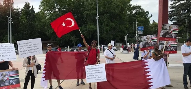 BM önünde Katar protestosu