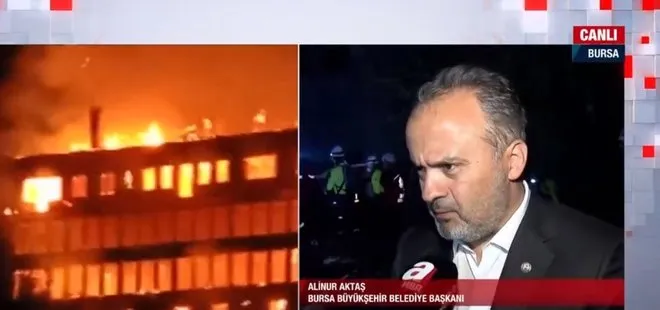 Bursa’da tarihi ipek fabrikası binasında yangın | Bursa Büyükşehir Belediyesi Başkanı Alinur Aktaş A Haber’e konuştu