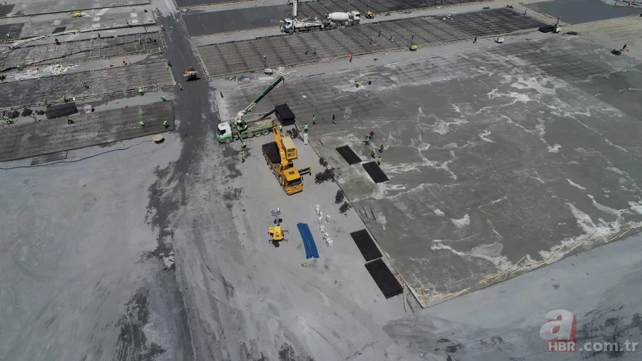 Atatürk Havalimanı'na yapılan hastane inşaatında son durum: Zemine beton dökümü başlandı 4