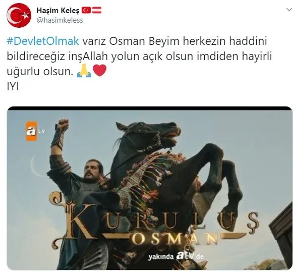 Kuruluş Osman ’devlet olmak’ hashtag’iyle sosyal medyayı salladı!