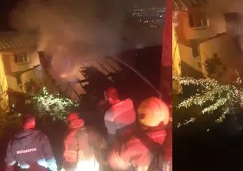 Bursa'da evin çatı katından alevler yükseldi!