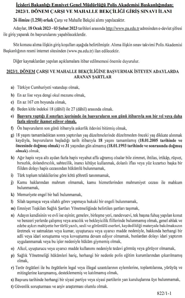 Çarşı ve mahalle bekçisi alınacak! İşte şartlar... | Karar Resmi Gazete’de yayımlandı