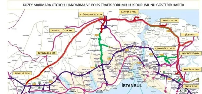 Kuzey Marmara Otoyolu’nun sorumluluğu İstanbul İl Jandarma Komutanlığına geçti