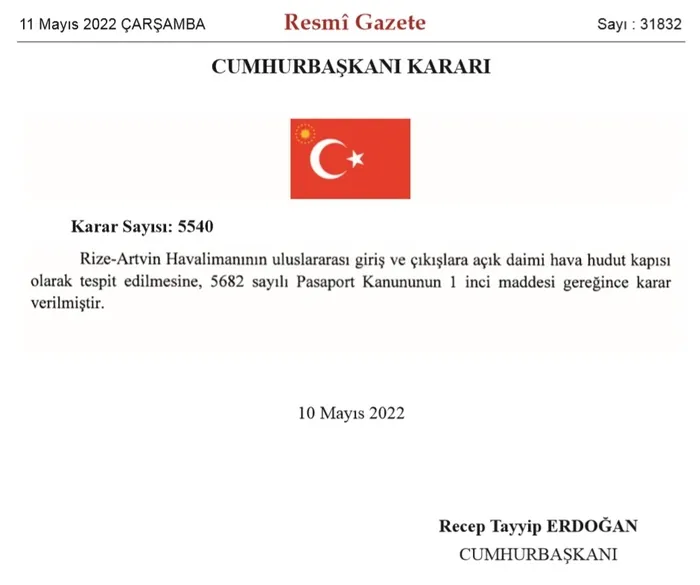 1652217773234.jpg Başkan Erdoğan imzaladı! Rize-Artvin Havalimanı için karar - 2
