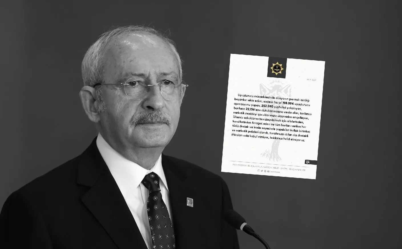 Narkotik Suçlarla Mücadele Daire Başkanlığından Kılıçdaroğlu'na: Hakkımızı helal etmiyoruz
