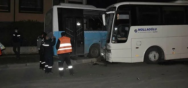 Kütahya’da işçi servisi ile halk otobüsü çarpıştı