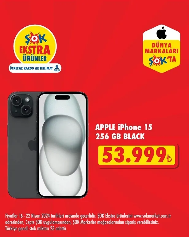 ŞOK neredeyse 10 bin TL daha ucuza iPhone 15 satıyor! 24 Nisan 2024 ŞOK aktüel kataloğunda hangi ürünler indirimde?
