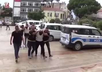 Aydın'da silahlı kavganın şüphelileri çelik yelekle adliyeye sevk edildi