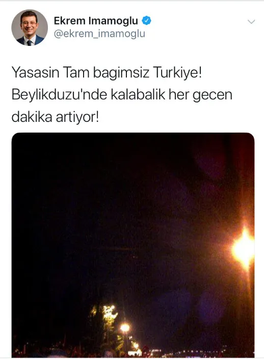 Ekrem İmamoğlu’ndan Gezi Kalkışması’na destek