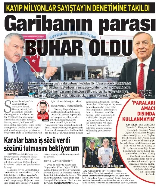 CHP’li Seyhan Belediyesi’nde skandal! Gecekondu fonundan harcanın paranın akıbeti belirsiz