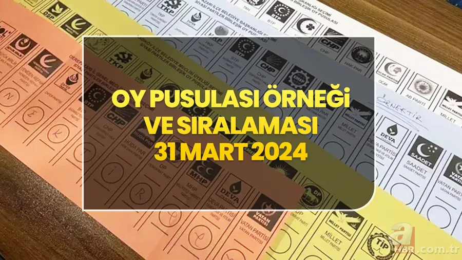 Oy Pusulası Örneği ve Sıralaması 31 Mart 2024 | Yerel seçimde oy pusulası kaç tane? Belediye Başkanlığı, Muhtarlık pusula renkleri... 1