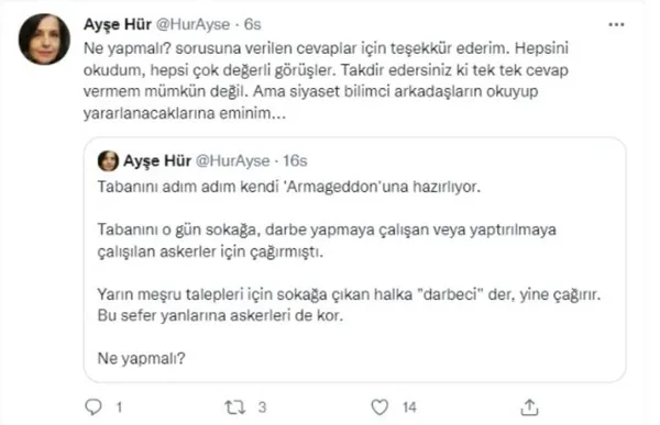 Ayşe Hür'den skandal çağrı! Halkı sokağa davet etti! Hedefinde Başkan Erdoğan var - 2