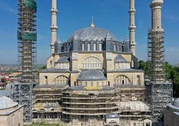 Selimiye Camisi’nin minareleri için hummalı çalışma