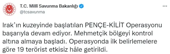 Son dakika: ’Pençe-Kilit’ operasyonu başladı! Milli Savunma Bakanı Hulusi Akar: Çok sayıda PKK’lı terörist etkisiz hale getirildi