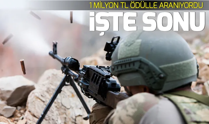 1 milyon lira ödülle aranan PKKlı terörist etkisiz hale getirildi