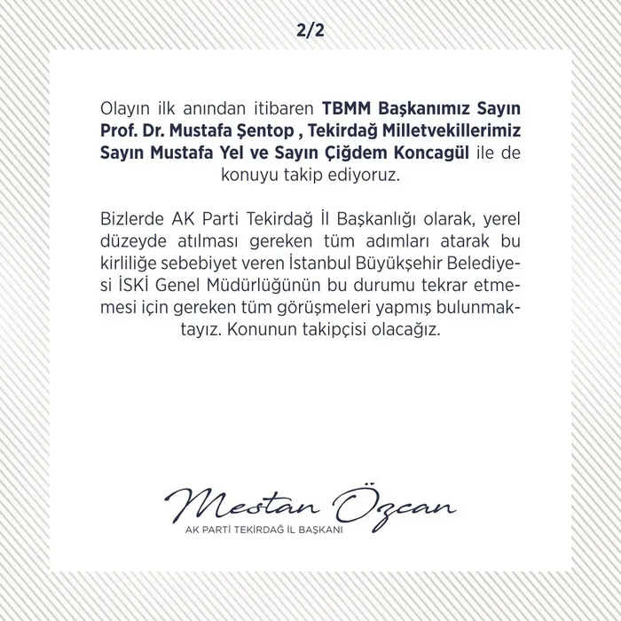 AK Parti Tekirdağ İl Başkanı Mestan Özcan İSKİ’yi eleştirdi: Kirli ellerinizi güzel Tekirdağ'dan çekin! - 4