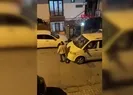 İstanbul’da eşinin otomobiline zarar verdi!