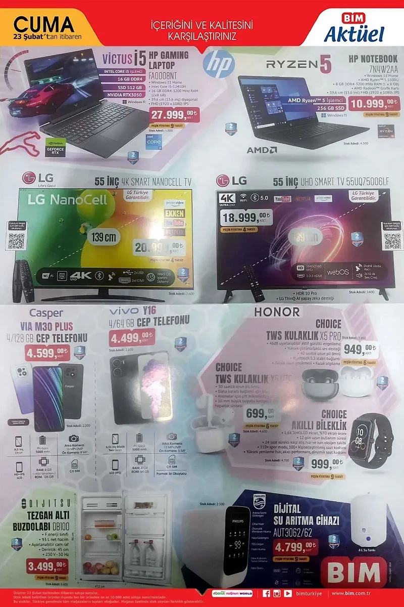 BİM 23 Şubat aktüel ürünler kataloğu yayında! BİM’e bu hafta bilgisayar, salıncak, ısıtıcı, katlanır sandalye, çelik kettle, IP kamera ucuza geliyor