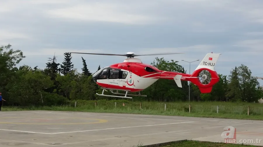Ambulans helikopter 4 günlük bebek için havalandı 8