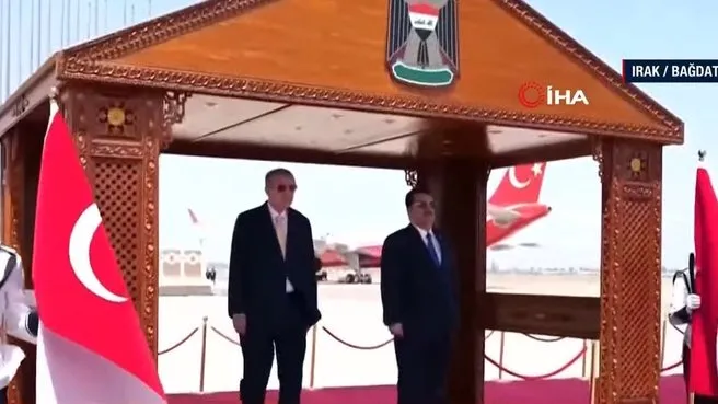 Başkan Erdoğan'dan Irak'a tarihi ziyaret! Resmi törenle karşılandı