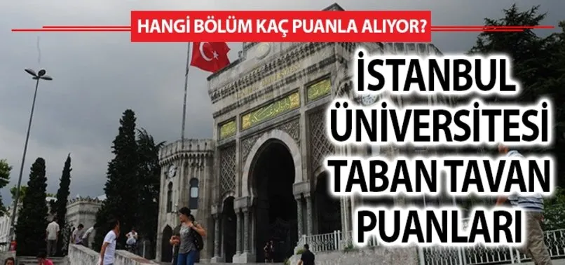 istanbul universitesi taban tavan puanlari basari siralamasi 2019 istanbul universitesi nde hangi bolum kac puanla aliyor