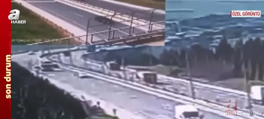 SON DAKİKA | TEM'de can pazarı! Hafriyat kamyonu araçları biçti: 6 ölü, 3 yaralı! İşte kaza anı 13