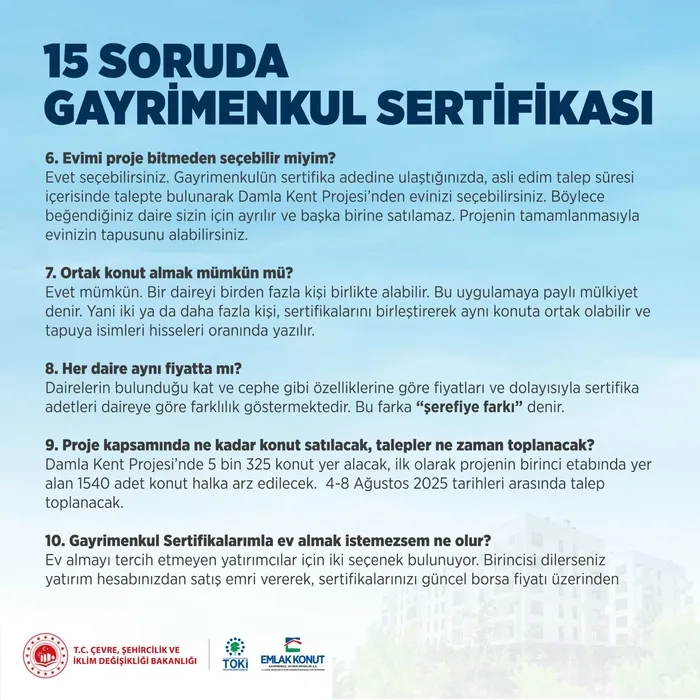 Bakan Kurum Gayrimenkul Sertifikası’nın detaylarını açıkladı: Peşinat ve faiz yok