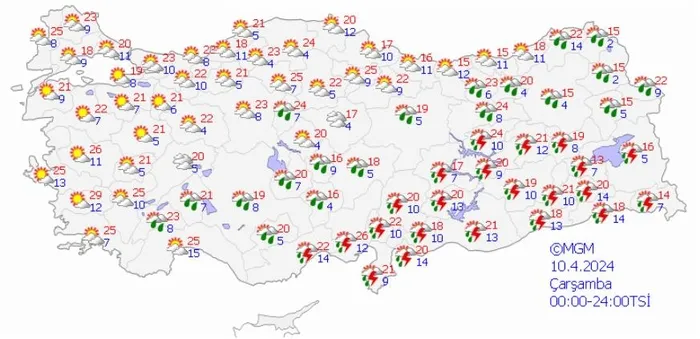 HAVA DURUMU | Bayramda tatil planı yapanlar dikkat! O bölgelere kuvvetli yağış geliyor | 6-10 Nisan 2024 - 14