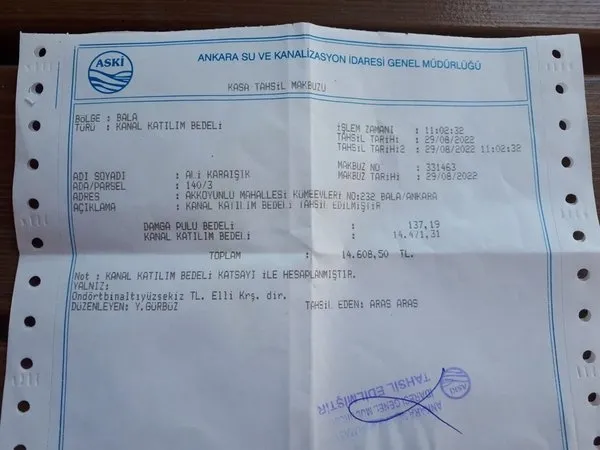 Mansur Yavaş’ın su faturası vaadi masaldan öteye gitmedi! 2 kuruş olacak dedi 2 bin TL gönderdi