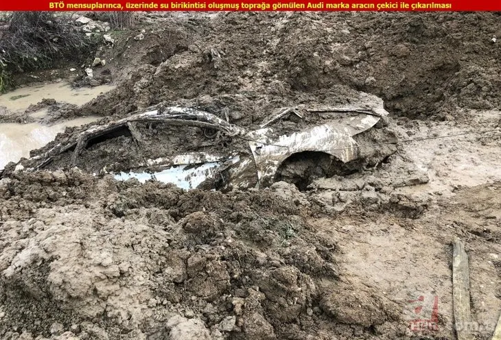 PKK’lı teröristlerin çaldığı lüks otomobil, toprağa gömülü bulundu