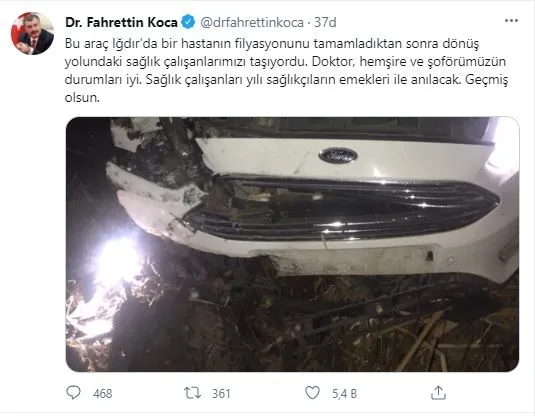bakan-koca-kaza-fotografi-paylasti-igdirda-filyasyon-ekipleri-olumden-dondu-1618869164080.jpg Sağlık Bakanı Fahrettin Koca kazanın fotoğrafı paylaştı: Iğdır'da filyasyon ekipleri ölümden döndü - 2