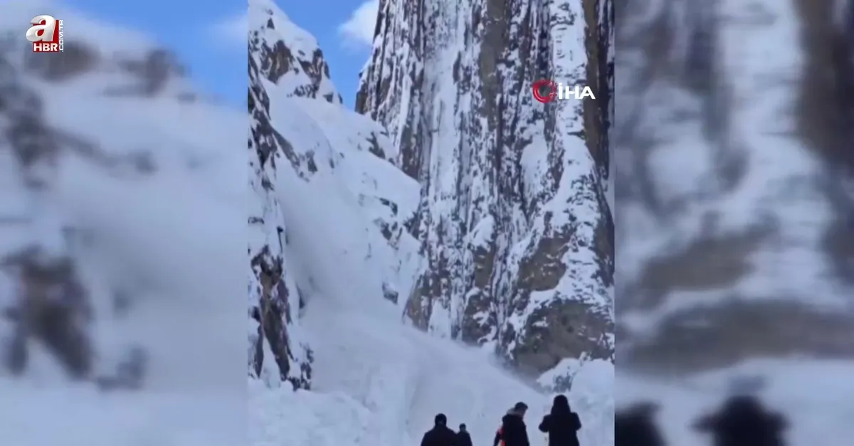 Çukurca yolunda inen çığ görüntülendi