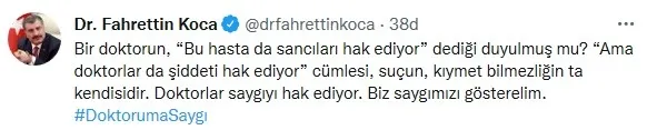 Bakan Koca: 'Doktorlar şiddeti hak ediyor' cümlesi suçun ta kendisi - 1