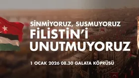 Sinmiyoruz, susmuyoruz Filistin’i unutmuyoruz! 1 Ocak sabahı Galata Köprüsü'nde Gazze yürüyüşü