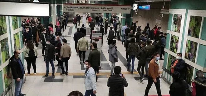 Yenikapı-Kirazlı metrosu doldu taştı! Sosyal mesafe hiçe sayıldı