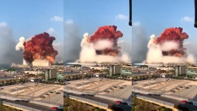 Son dakika: Lübnan'ın başkenti Beyrut'ta büyük patlama! İşte ilk ...