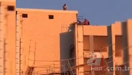 İskelede mahsur kalan işçiler ’İsveç oturağı’ ile kurtarıldı