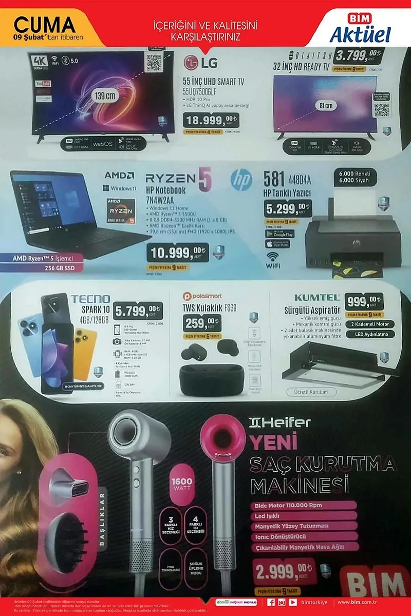 9 Şubat BİM aktüel ürünler kataloğu görüldü! BİM’e tam sayfa uygun fiyatlı kişisel bakım cihazları geliyor