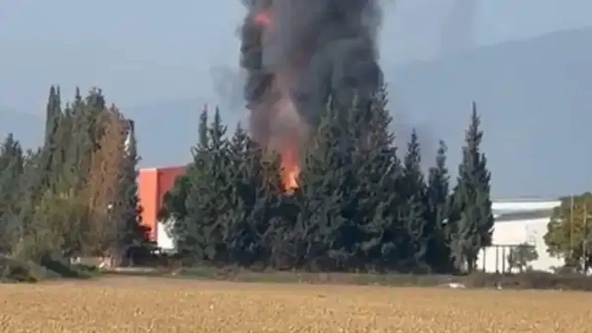 Salça fabrikasında çıkan yangın, 1 saatte kontrol altına alındı